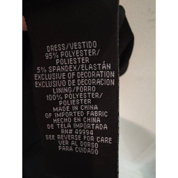 R&M Richards Ivory & Black Tie-Back Halter Midi Dress W Beaded Waist 8 - Picture 10 of 11